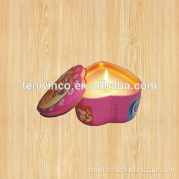 Heart Shaped Candle Tin Box with Lid